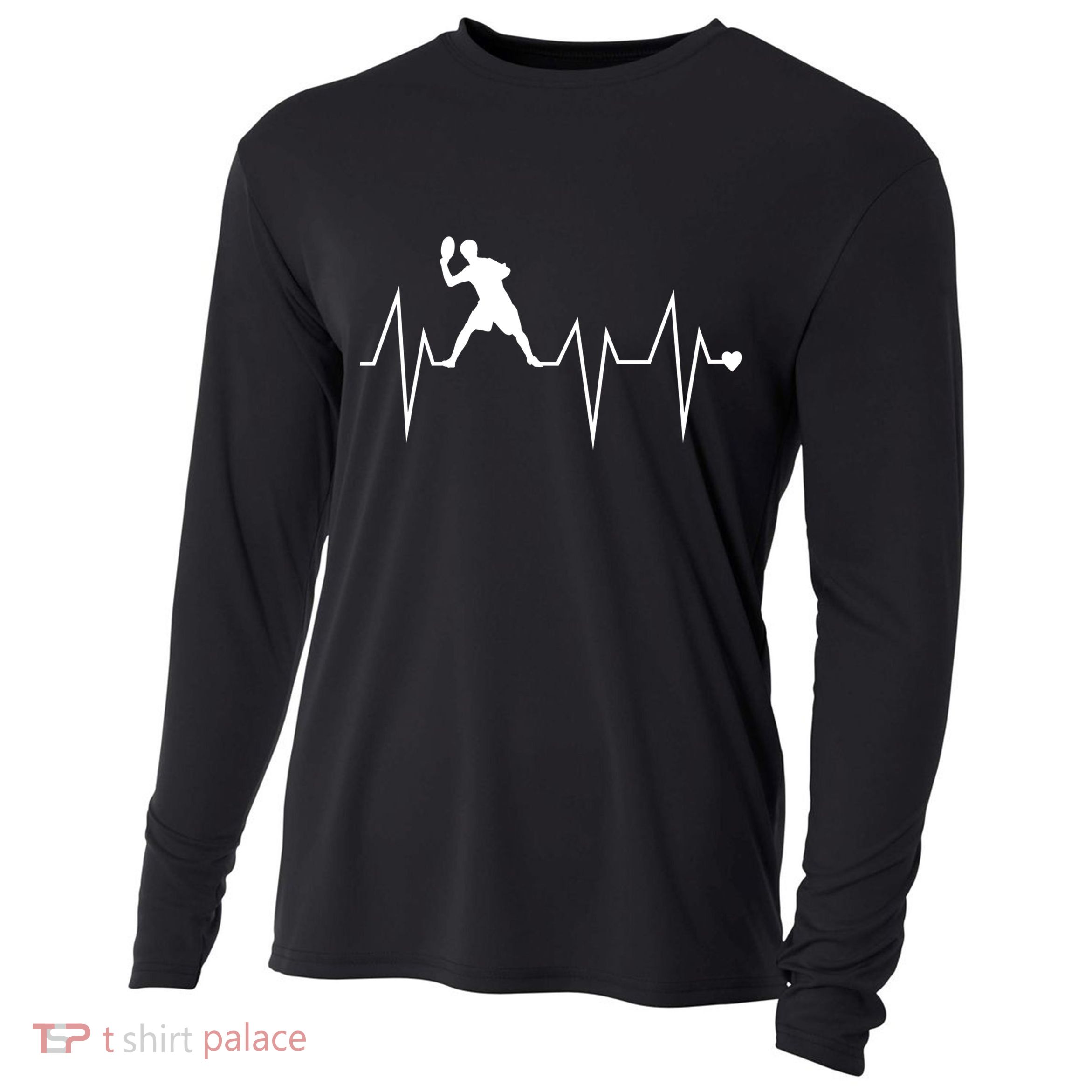 Funny Ultimate Frisbee Player Heartbeat Heart Pulse Rate Ekg Gift Cooling Performance Long Sleeve Crew