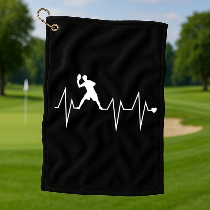 Funny Ultimate Frisbee Player Heartbeat Heart Pulse Rate Ekg Gift Golf Towel