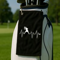 Funny Ultimate Frisbee Player Heartbeat Heart Pulse Rate Ekg Gift Golf Towel