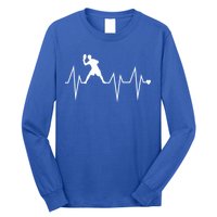Funny Ultimate Frisbee Player Heartbeat Heart Pulse Rate Ekg Gift Long Sleeve Shirt