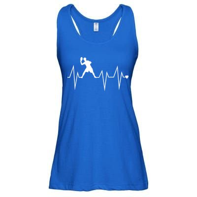 Funny Ultimate Frisbee Player Heartbeat Heart Pulse Rate Ekg Gift Ladies Essential Flowy Tank