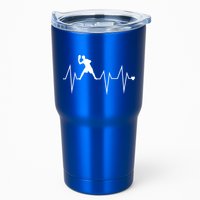 Funny Ultimate Frisbee Player Heartbeat Heart Pulse Rate Ekg Gift Tumbler