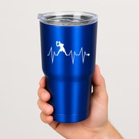 Funny Ultimate Frisbee Player Heartbeat Heart Pulse Rate Ekg Gift Tumbler
