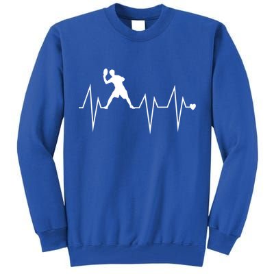 Funny Ultimate Frisbee Player Heartbeat Heart Pulse Rate Ekg Gift Tall Sweatshirt