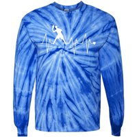 Funny Ultimate Frisbee Player Heartbeat Heart Pulse Rate Ekg Gift Tie-Dye Long Sleeve Shirt