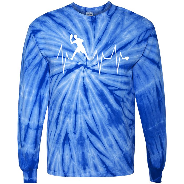 Funny Ultimate Frisbee Player Heartbeat Heart Pulse Rate Ekg Gift Tie-Dye Long Sleeve Shirt