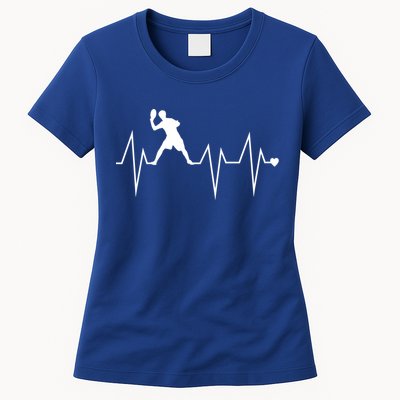 Funny Ultimate Frisbee Player Heartbeat Heart Pulse Rate Ekg Gift Womens T-Shirt