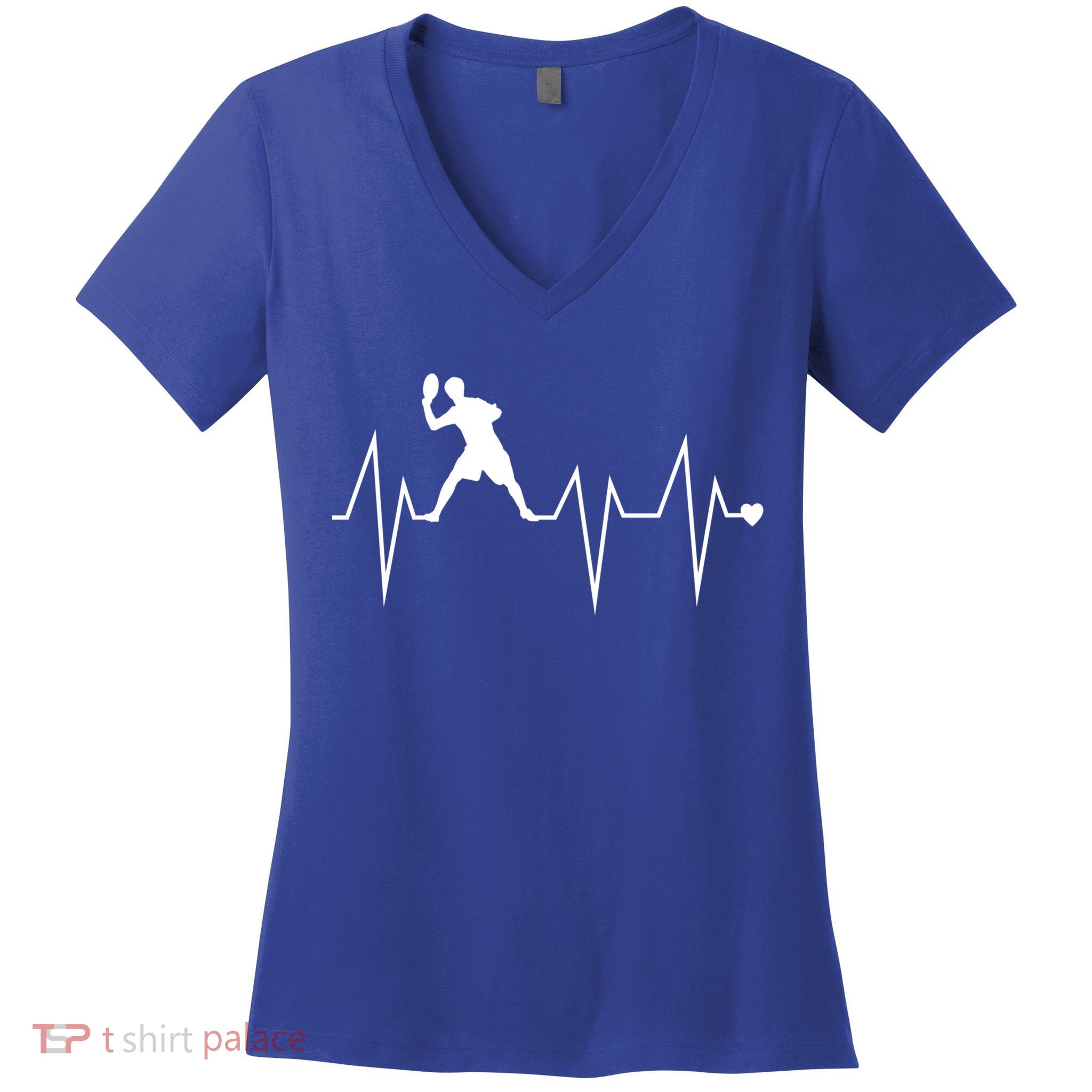 Funny Ultimate Frisbee Player Heartbeat Heart Pulse Rate Ekg Gift Women's V-Neck T-Shirt