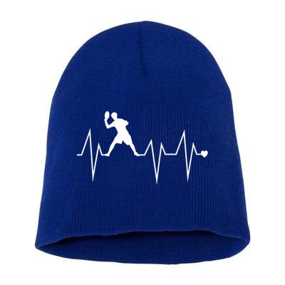 Funny Ultimate Frisbee Player Heartbeat Heart Pulse Rate Ekg Gift Short Acrylic Beanie