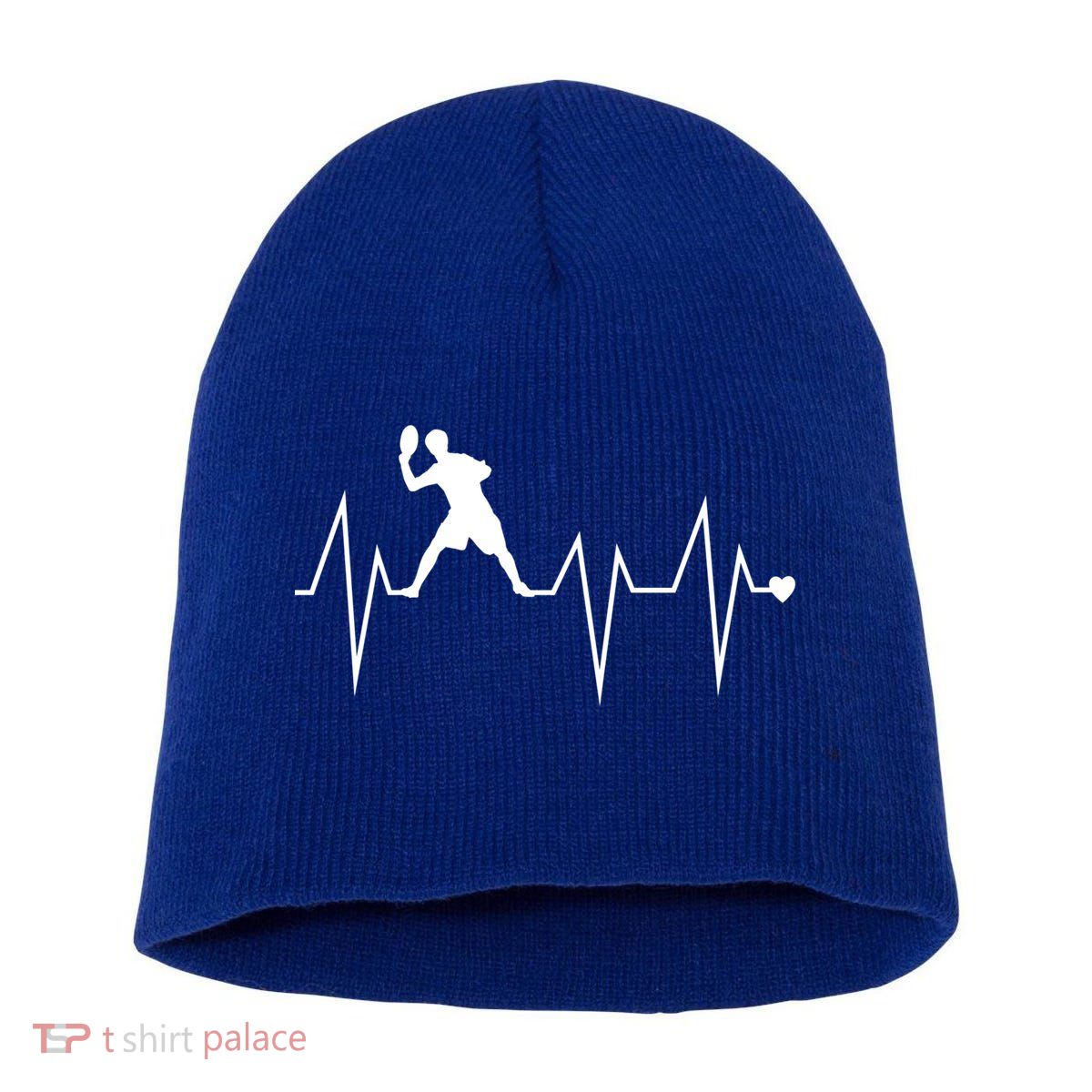Funny Ultimate Frisbee Player Heartbeat Heart Pulse Rate Ekg Gift Short Acrylic Beanie