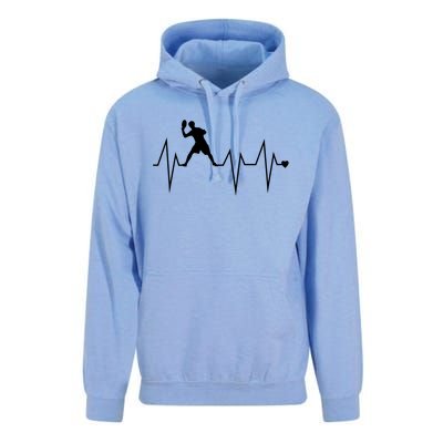 Funny Ultimate Frisbee Player Heartbeat Heart Pulse Rate Ekg Gift Unisex Surf Hoodie