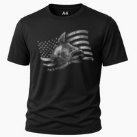 Fishing USA Flag Walleye Cooling Performance Crew T-Shirt