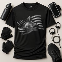 Fishing USA Flag Walleye Cooling Performance Crew T-Shirt