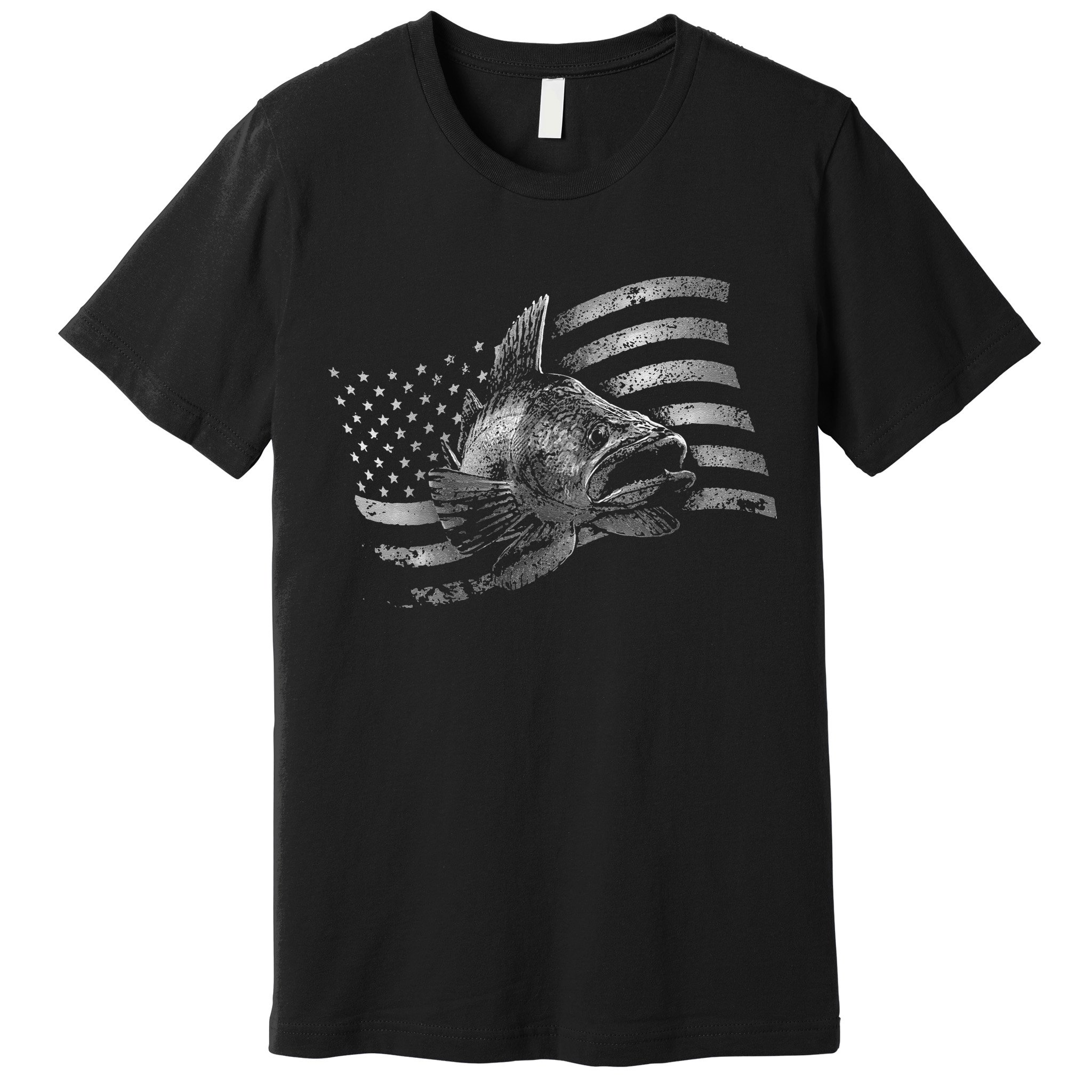 Fishing USA Flag Walleye Premium T-Shirt