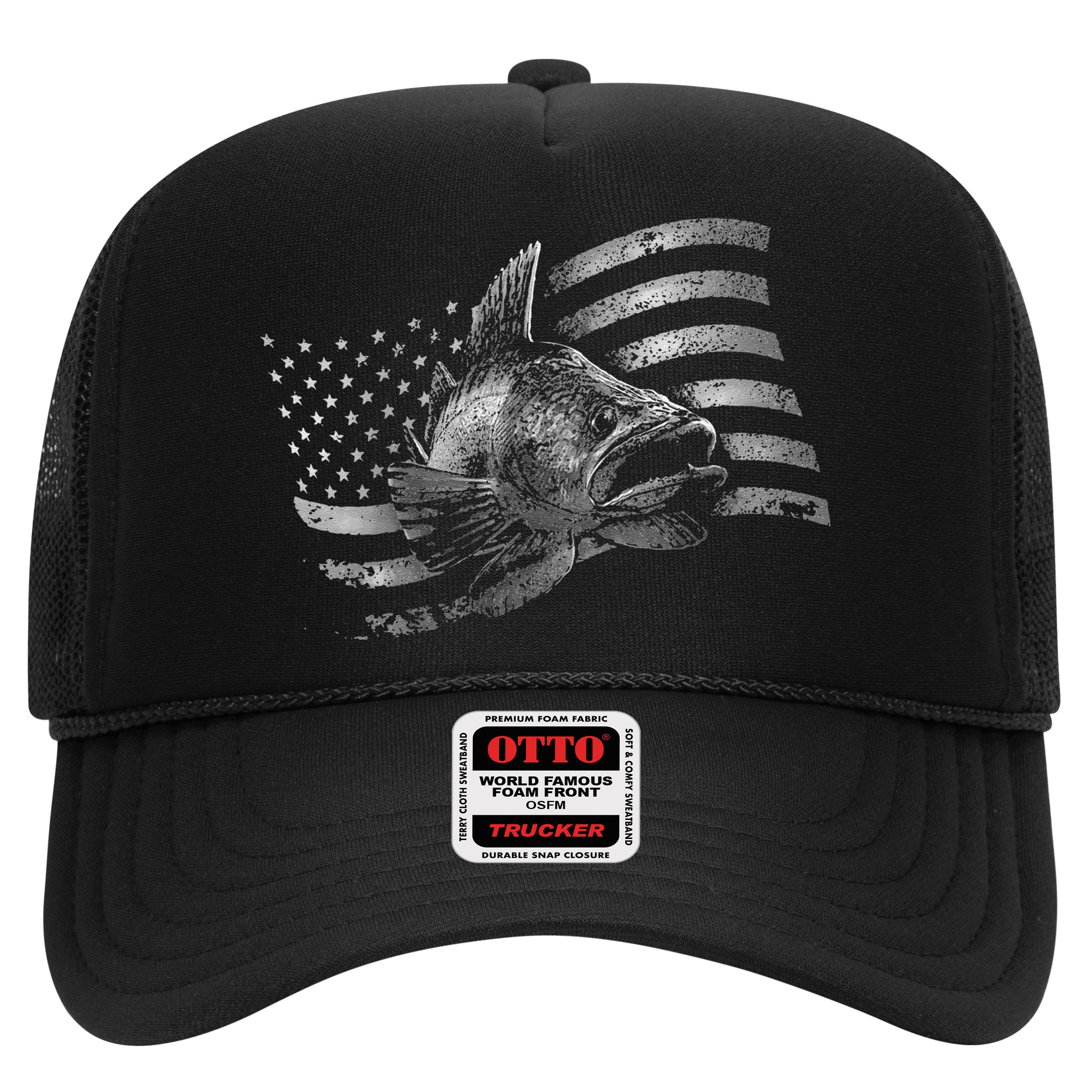 Fishing USA Flag Walleye Hat