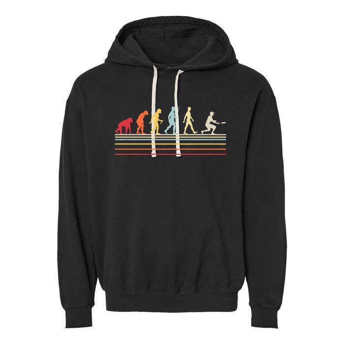 Funny Ultimate Frisbee Player Evolution Garment-Dyed Fleece Hoodie