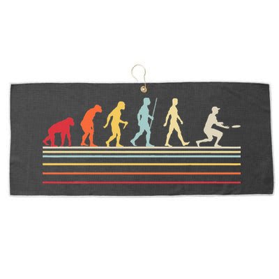 Funny Ultimate Frisbee Player Evolution Large Microfiber Waffle Golf Towel