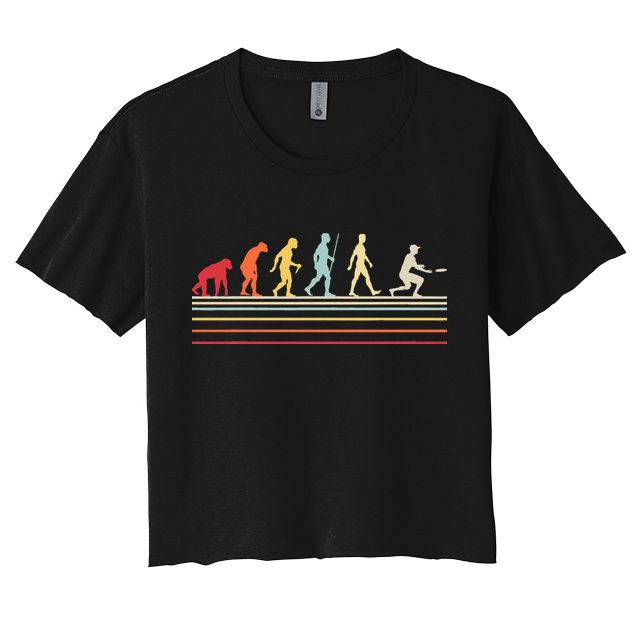 Funny Ultimate Frisbee Player Evolution Crop Top
