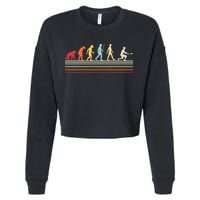 Funny Ultimate Frisbee Player Evolution Cropped Pullover Crew
