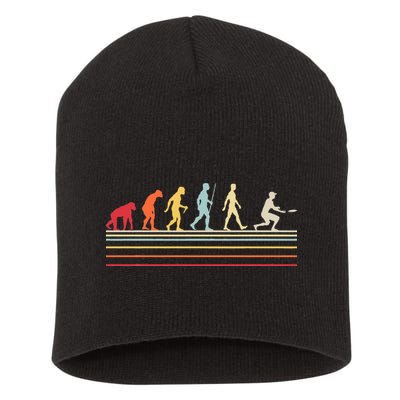 Funny Ultimate Frisbee Player Evolution Short Acrylic Beanie