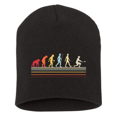 Funny Ultimate Frisbee Player Evolution Short Acrylic Beanie