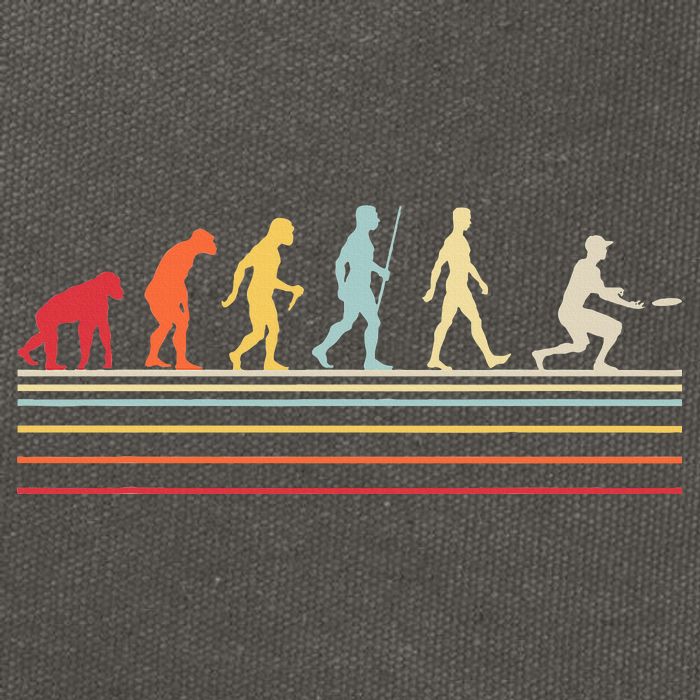Funny Ultimate Frisbee Player Evolution Cotton Canvas Backpack