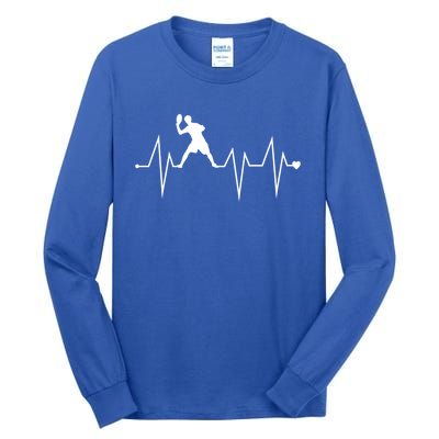 Funny Ultimate Frisbee Player Heartbeat Heart Pulse Rate Ekg Gift Tall Long Sleeve T-Shirt