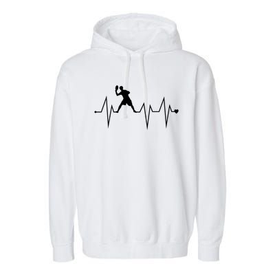 Funny Ultimate Frisbee Player Heartbeat Heart Pulse Rate Ekg Gift Garment-Dyed Fleece Hoodie