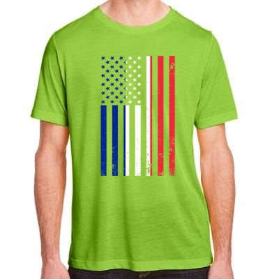 France Usa Flag Print Graphic Made In Usa With French Parts Gift Adult ChromaSoft Performance T-Shirt