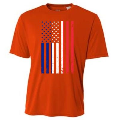 France Usa Flag Print Graphic Made In Usa With French Parts Gift Cooling Performance Crew T-Shirt