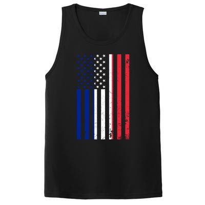 France Usa Flag Print Graphic Made In Usa With French Parts Gift PosiCharge Competitor Tank