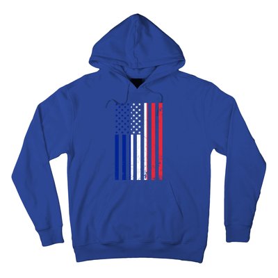 France Usa Flag Print Graphic Made In Usa With French Parts Gift Hoodie