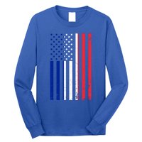 France Usa Flag Print Graphic Made In Usa With French Parts Gift Long Sleeve Shirt