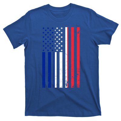 France Usa Flag Print Graphic Made In Usa With French Parts Gift T-Shirt