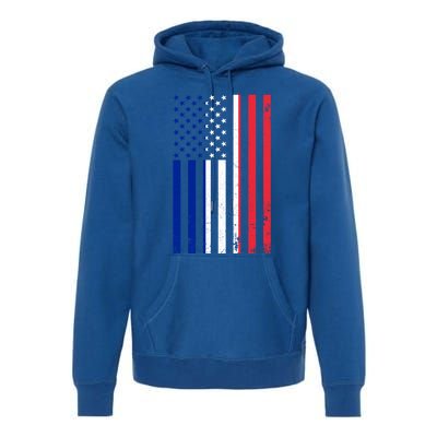 France Usa Flag Print Graphic Made In Usa With French Parts Gift Premium Hoodie