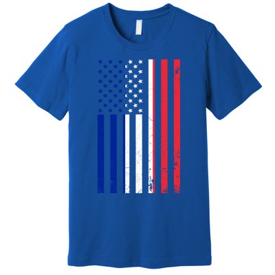 France Usa Flag Print Graphic Made In Usa With French Parts Gift Premium T-Shirt