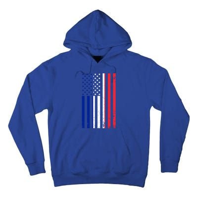 France Usa Flag Print Graphic Made In Usa With French Parts Gift Tall Hoodie