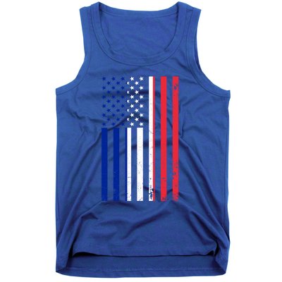 France Usa Flag Print Graphic Made In Usa With French Parts Gift Tank Top