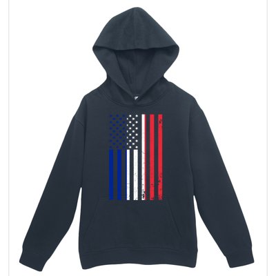 France Usa Flag Print Graphic Made In Usa With French Parts Gift Urban Pullover Hoodie