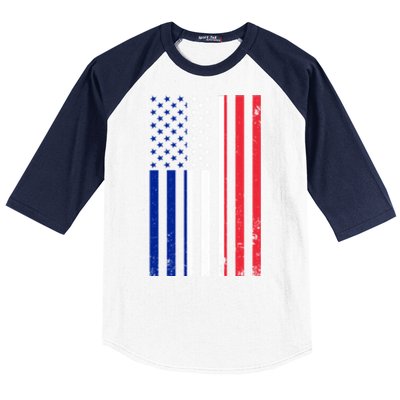 France Usa Flag Print Graphic Made In Usa With French Parts Gift Baseball Sleeve Shirt