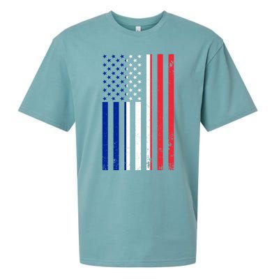 France Usa Flag Print Graphic Made In Usa With French Parts Gift Sueded Cloud Jersey T-Shirt