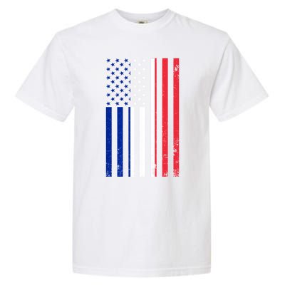 France Usa Flag Print Graphic Made In Usa With French Parts Gift Garment-Dyed Heavyweight T-Shirt