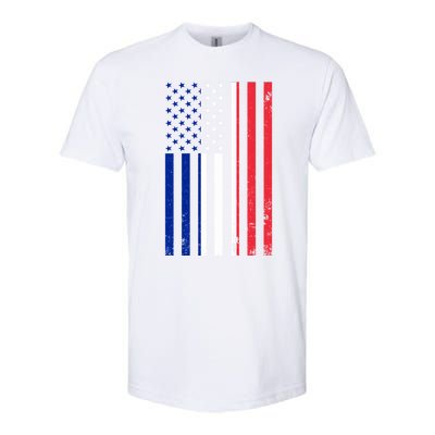 France Usa Flag Print Graphic Made In Usa With French Parts Gift Softstyle CVC T-Shirt