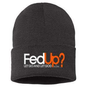 Fed Up Funny Logo Humor Spiritual Christian Sustainable Knit Beanie