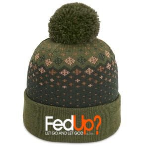 Fed Up Funny Logo Humor Spiritual Christian The Baniff Cuffed Pom Beanie