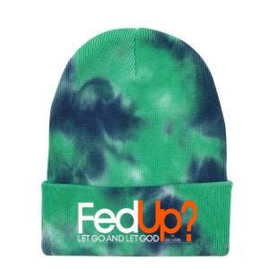 Fed Up Funny Logo Humor Spiritual Christian Tie Dye 12in Knit Beanie