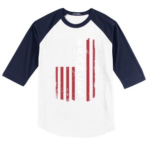 Frances Usa Flag American Flag Patriotic Great Gift Baseball Sleeve Shirt