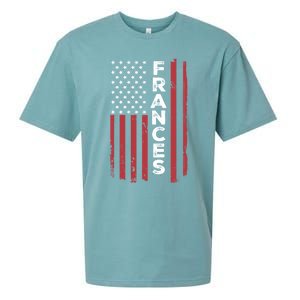 Frances Usa Flag American Flag Patriotic Great Gift Sueded Cloud Jersey T-Shirt