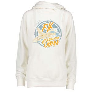 F16 Ukraine Womens Funnel Neck Pullover Hood