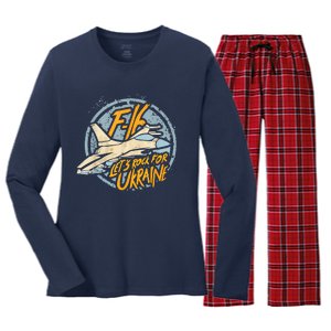 F16 Ukraine Women's Long Sleeve Flannel Pajama Set 